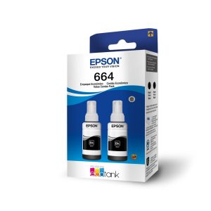 Epson T664120-2P Pack de 2 Botellas de Tinta Negra 70 ml