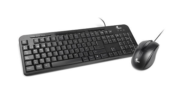 Xtech kit teclado mouse alambrico multimedia negro